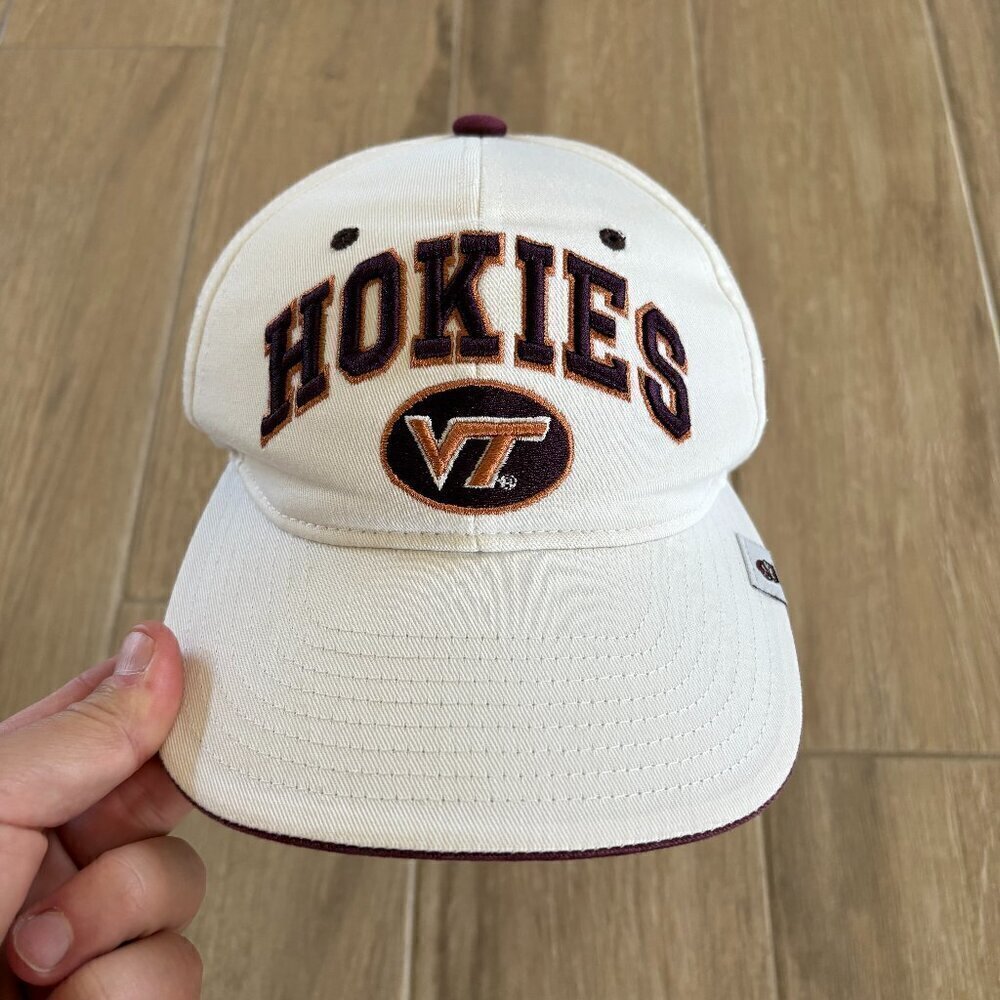 Zephyr Virginia Tech Hokies Adjustable Hat Unisex White Maroon College Sports